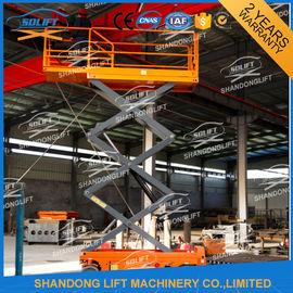 10m Self Propelled Elevating Work Platforms Battery Drive Mobile Scissor Lift